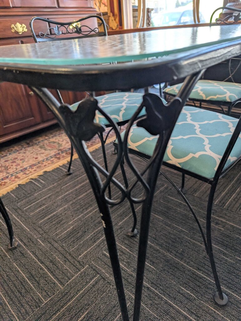 Wrought Iron Patio Dining Set w/ 4 Chairs