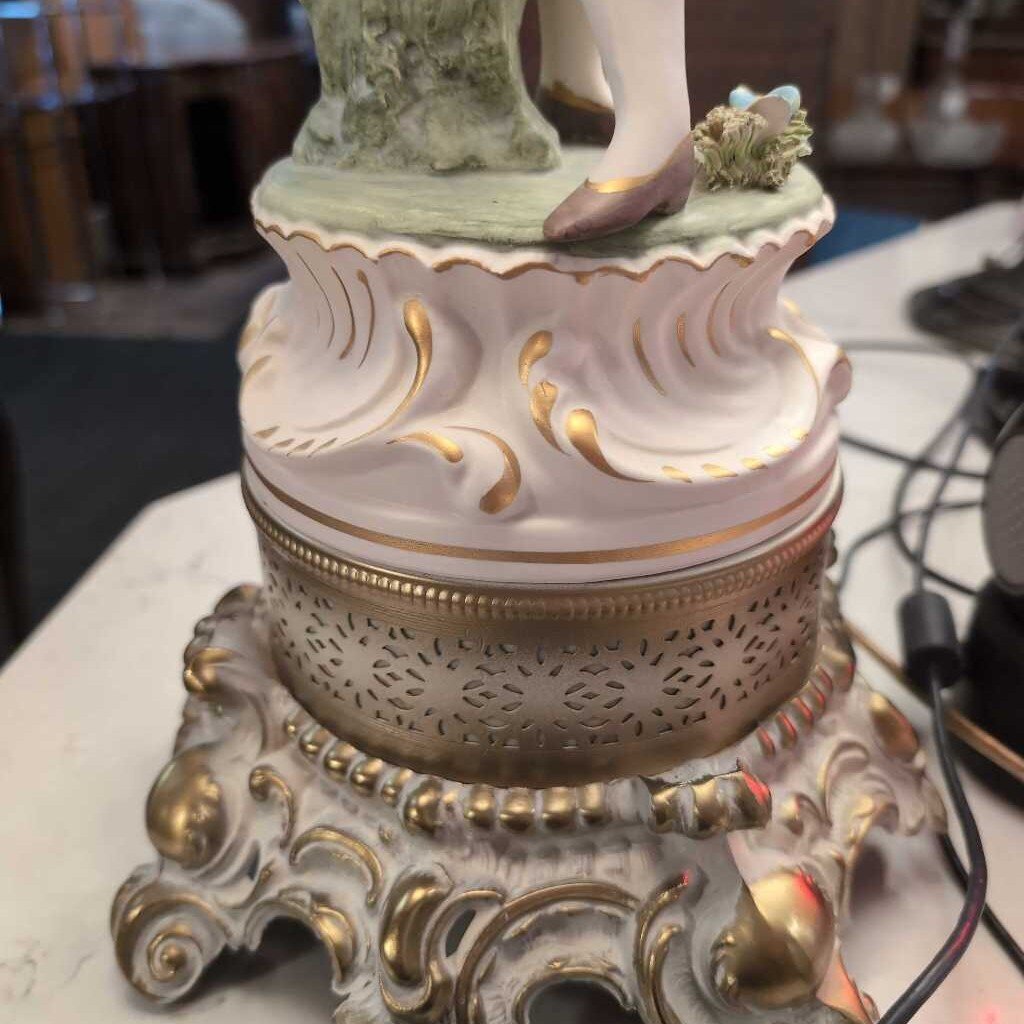 Pair of Rococo Style Porcelain Figural Table Lamps
