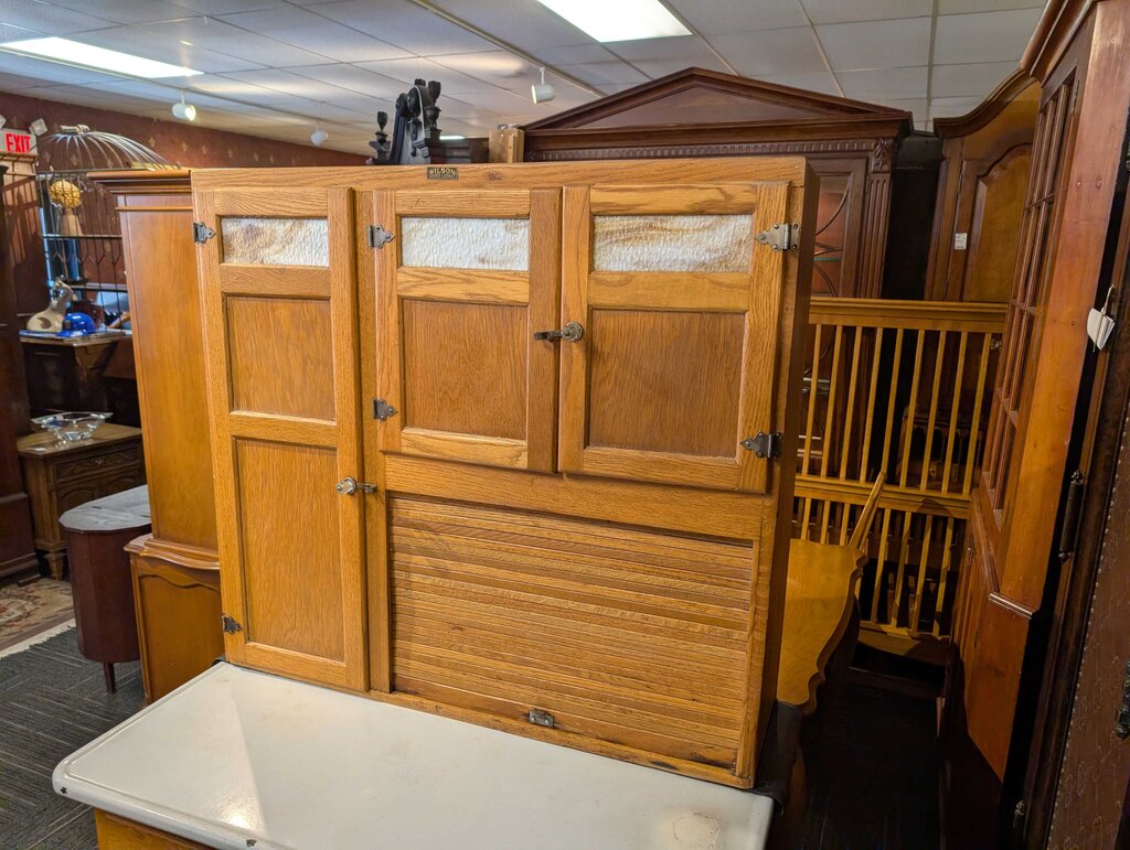 Antique Hoosier Cabinet By Wilson Cabinet Company