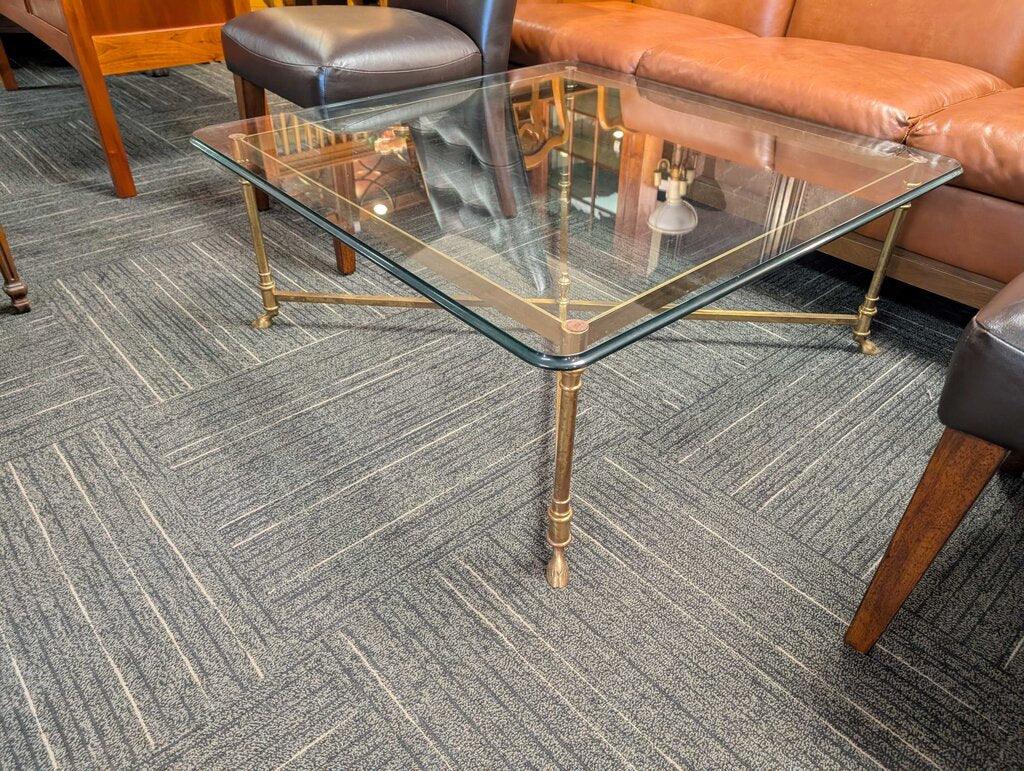 Vintage Glass Top Coffee Table