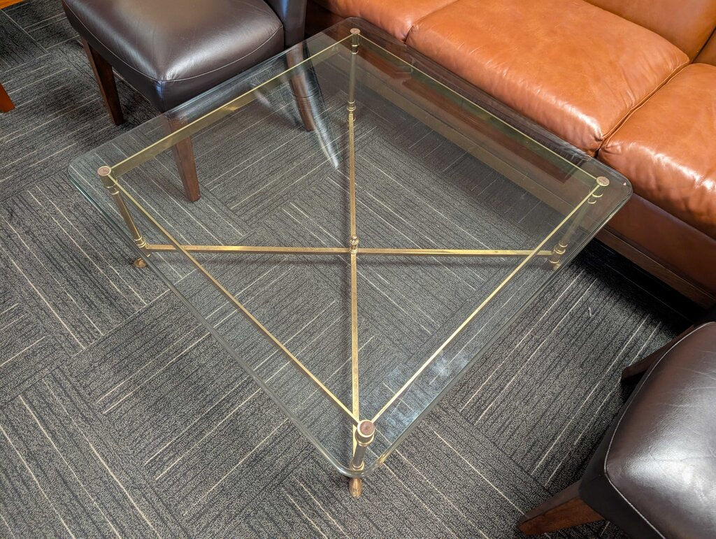 Vintage Glass Top Coffee Table