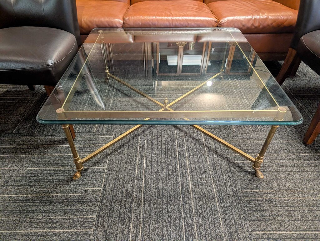 Vintage Glass Top Coffee Table