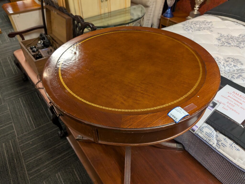 Vintage Mahogany Drum Table