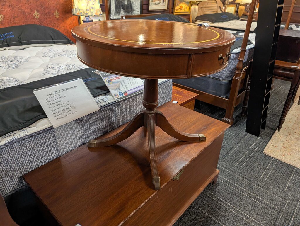Vintage Mahogany Drum Table