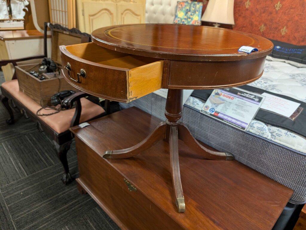 Vintage Mahogany Drum Table