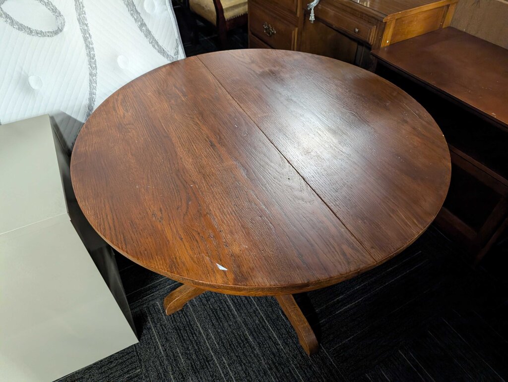 Vintage Oak Pedestal Table