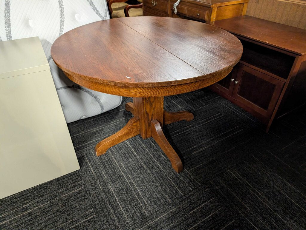 Vintage Oak Pedestal Table