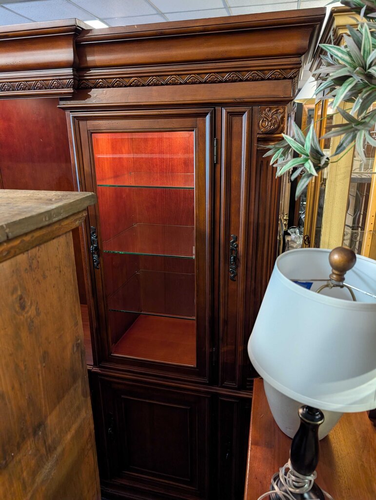 Traditional Wood Entertainment Center & Display Wall Unit