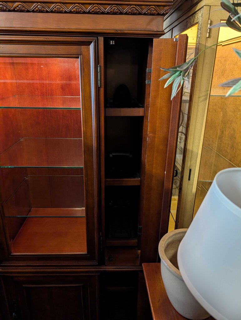 Traditional Wood Entertainment Center & Display Wall Unit