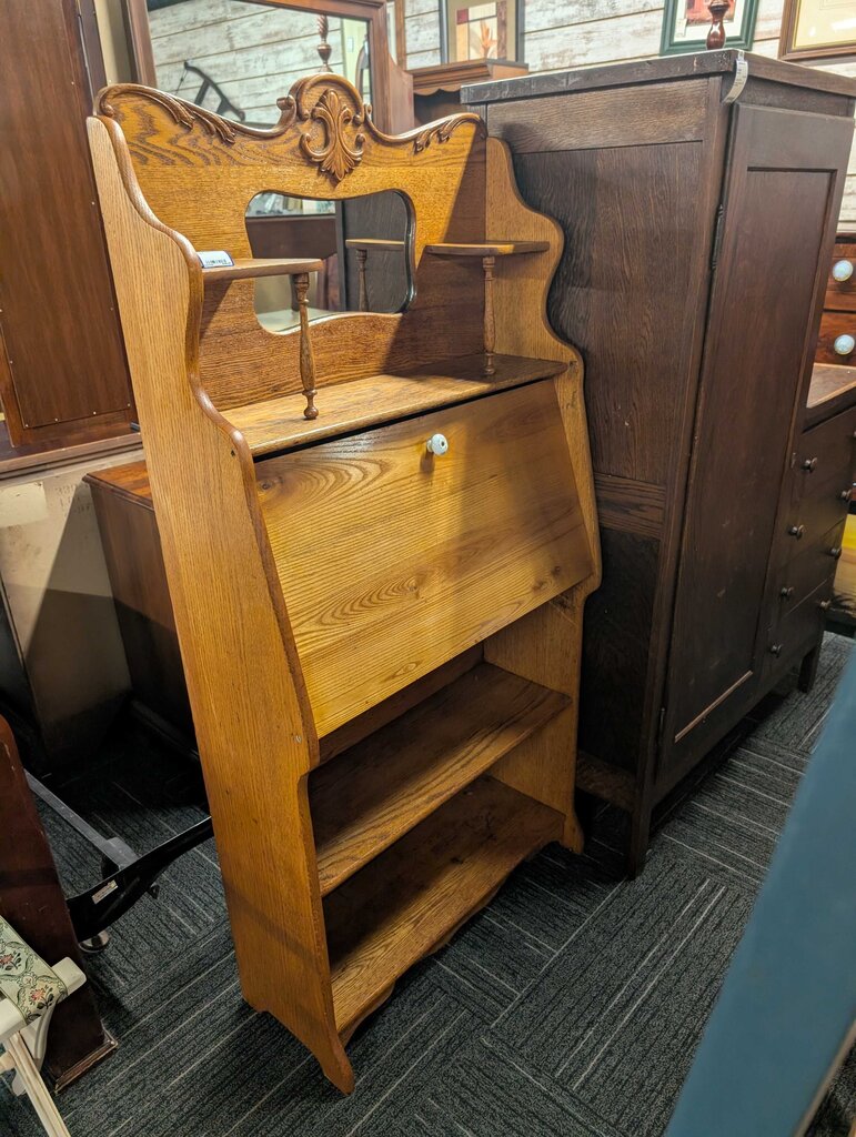 Antique Oak Drop Front Desk