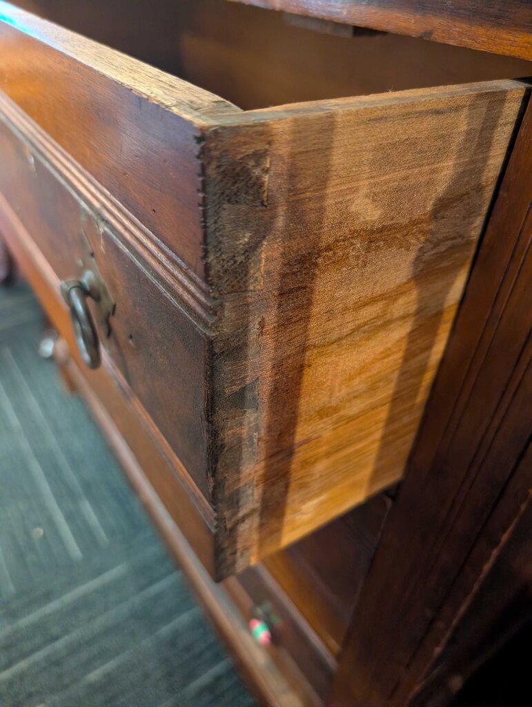 Victorian Walnut Dresser w/ Marble Top & Mirror