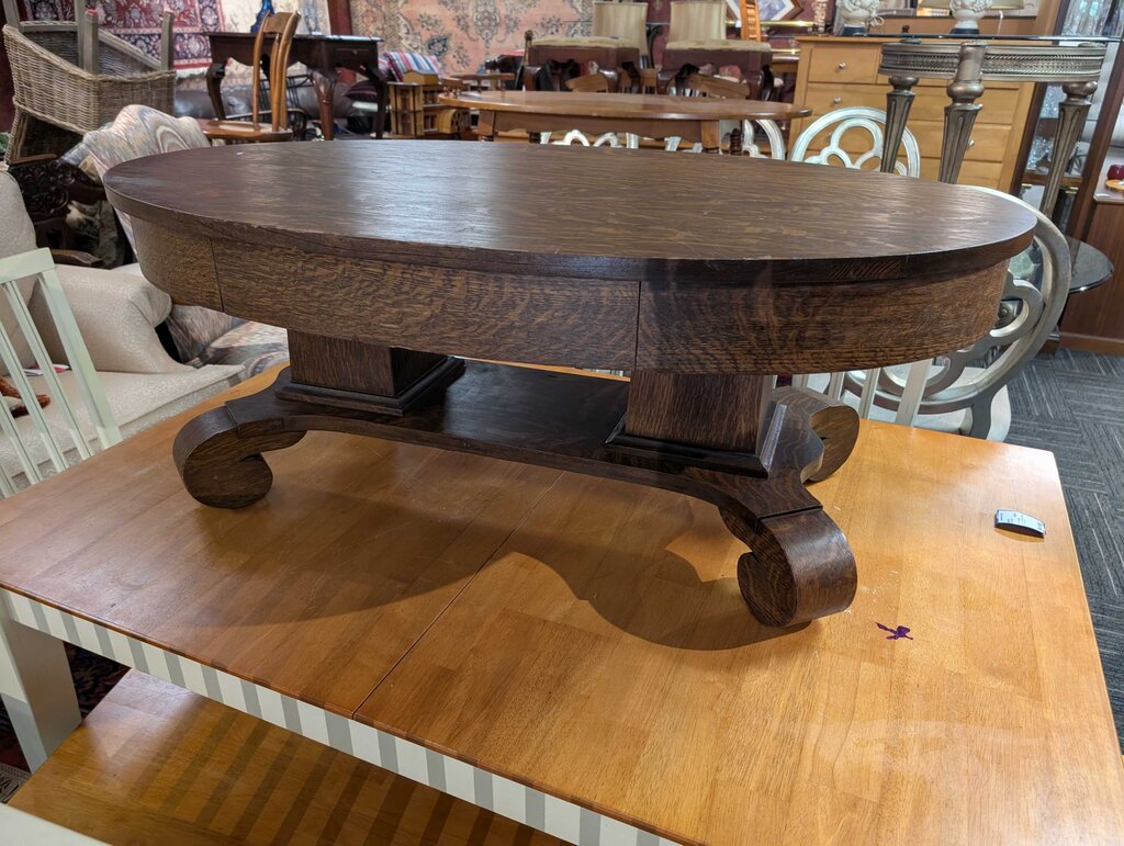 Antique Oak Oval Coffee Table