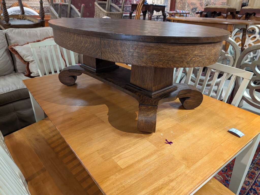 Antique Oak Oval Coffee Table