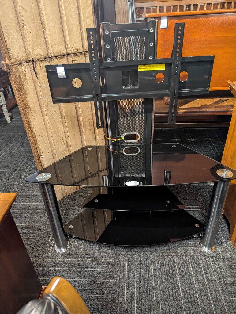 Contemporary Glass Media Stand