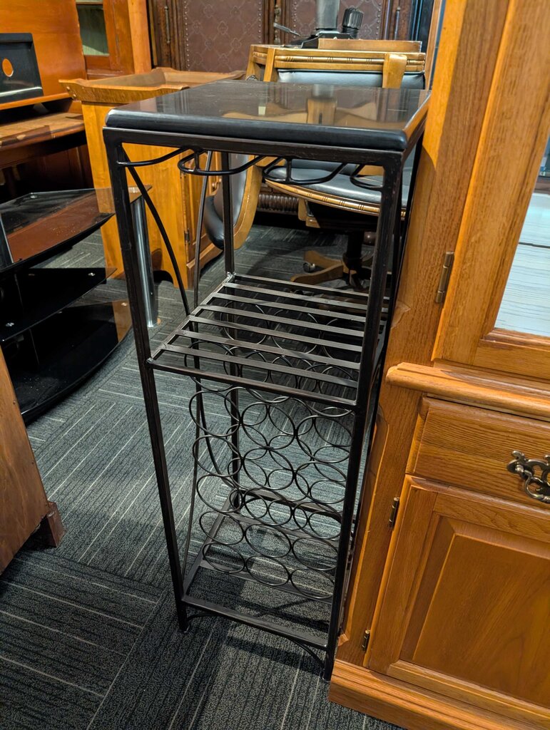 Wrought Iron Wine Rack w/ Granite Top