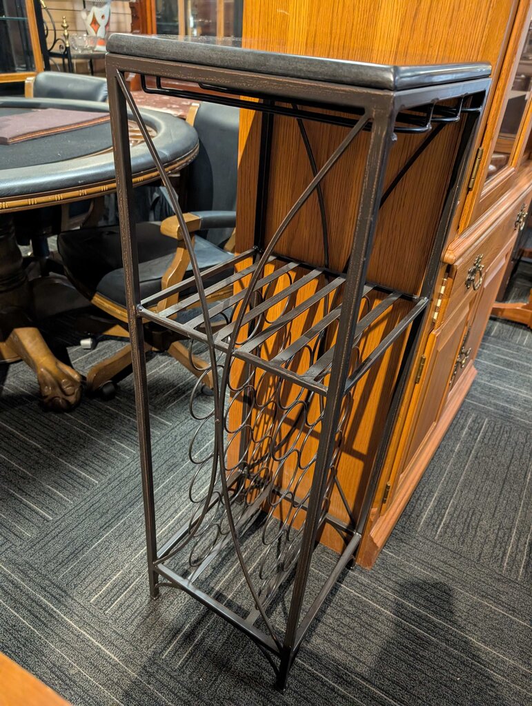 Wrought Iron Wine Rack w/ Granite Top