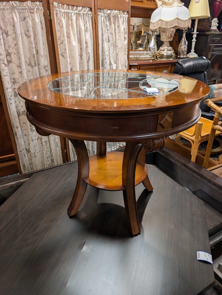 Contemporary Round Glass Top Table