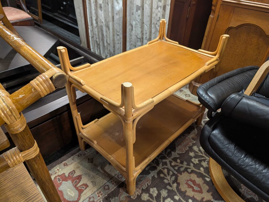 Vintage Bamboo Side Table