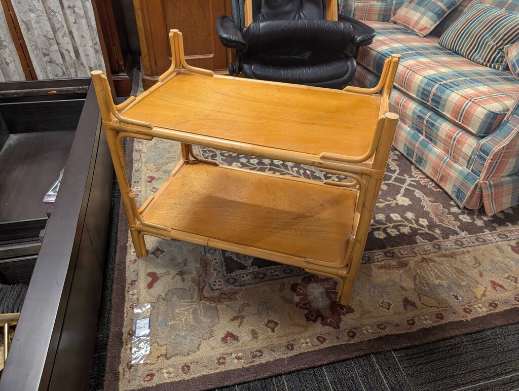 Vintage Bamboo Side Table