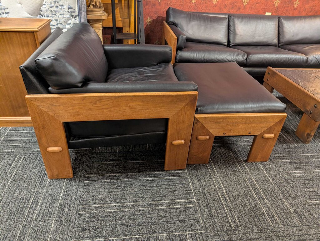 Adrian Pearsall-Craft Associates Walnut Chair With Ottoman