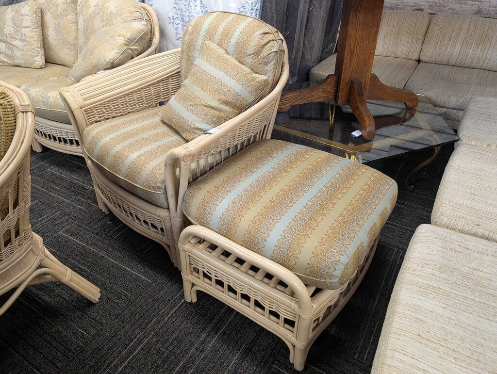 Ratan Chair With Ottoman