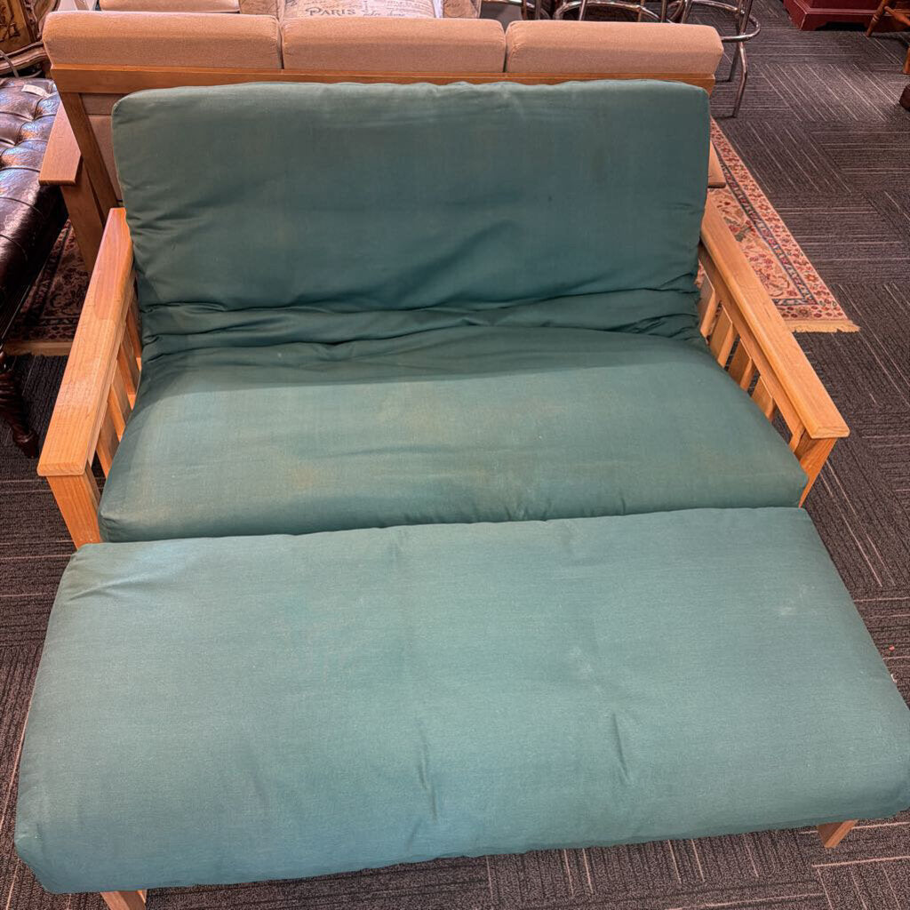 Solid Wood Futon w/ Ottoman