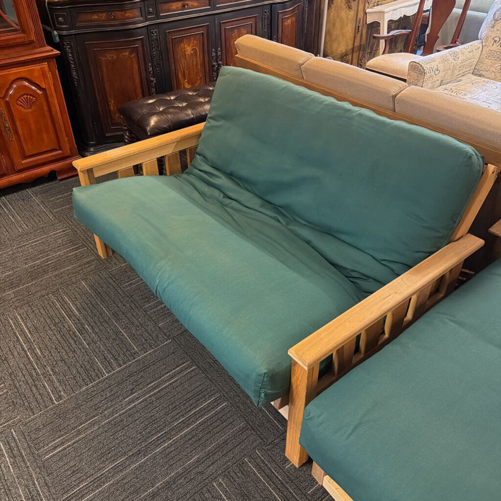 Solid Wood Futon w/ Ottoman