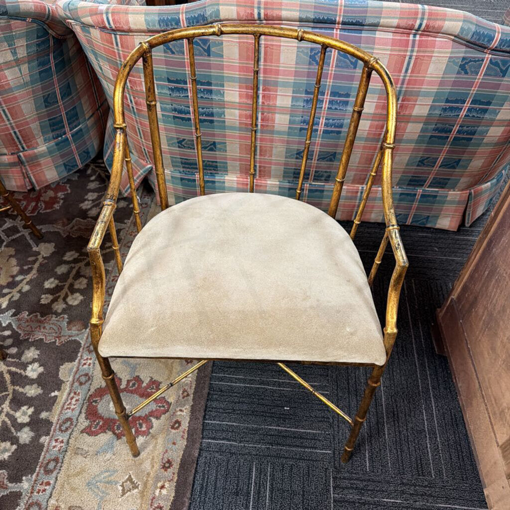 Vintage Regency Faux Bamboo Glass Top Table / 4 Chairs by La Barge Mirrors Inc.