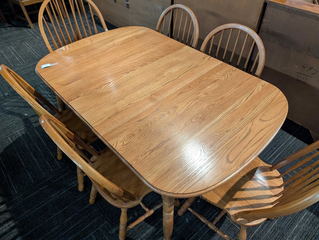 Oak Table With Six Chairs