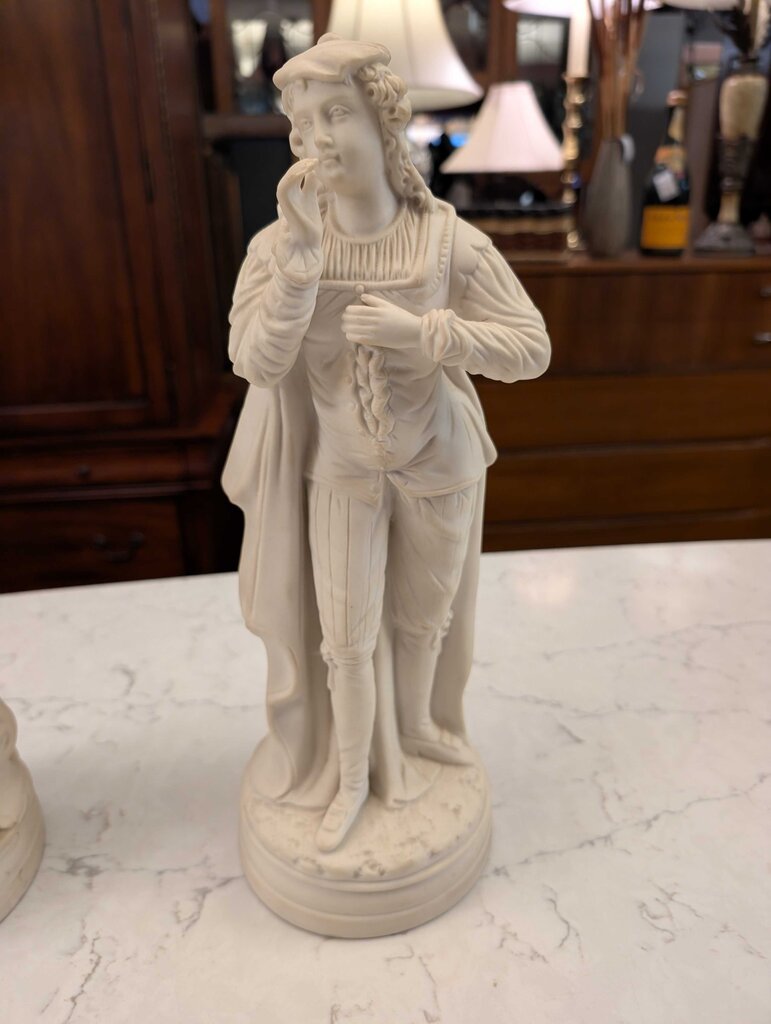Pair of Vintage Continental Parian Courtship Figures