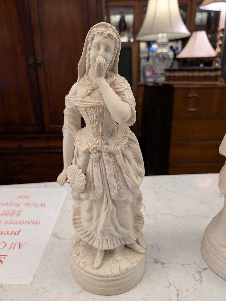 Pair of Vintage Continental Parian Courtship Figures