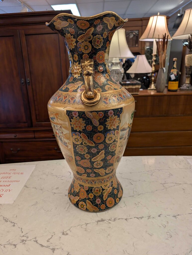 Vintage Japanese Satsuma Style Floor Vase Made in China