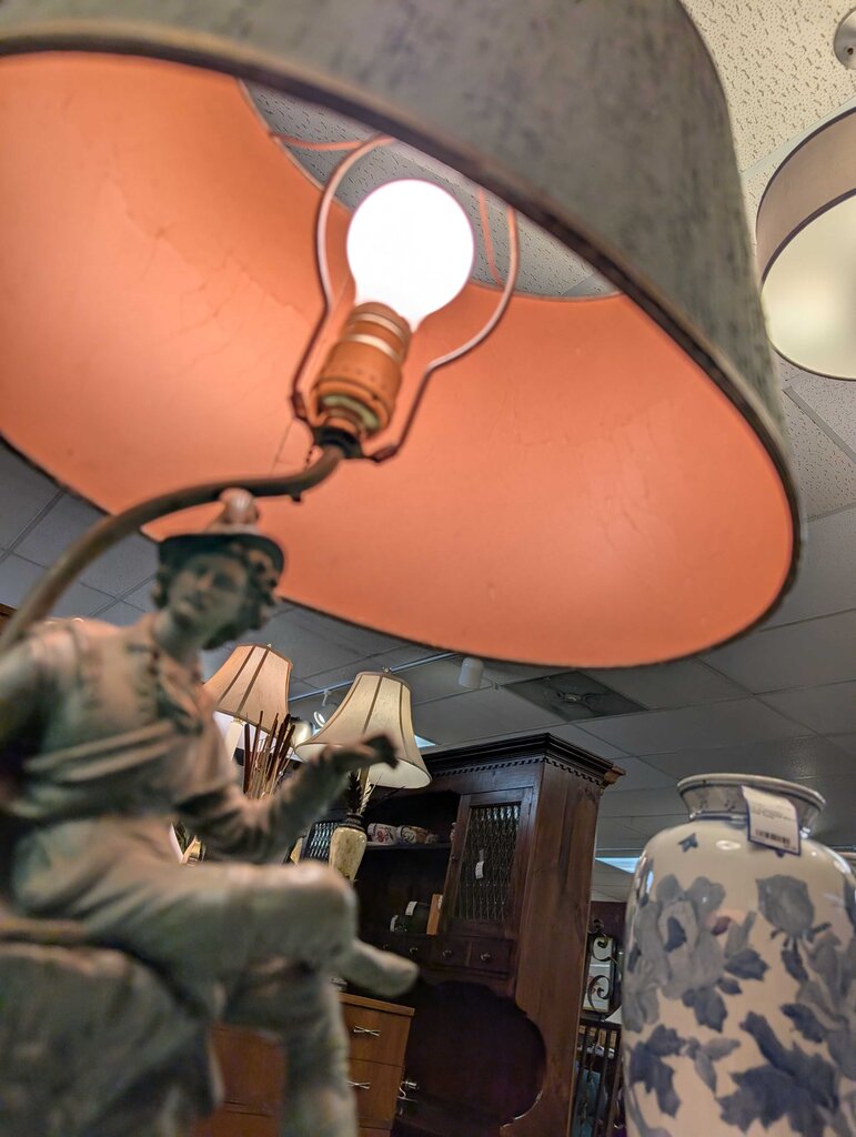 Early 20th Century Continental Cast Metal Huntsman Figure, Mounted as Table Lamp