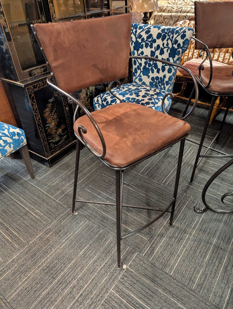 Modern Pub Table With Wrought Iron Stools