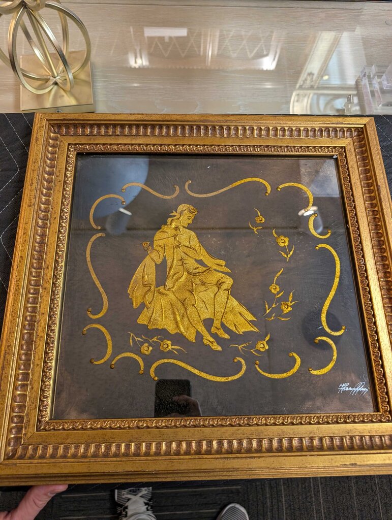 Custom Framed Etched Glass Art