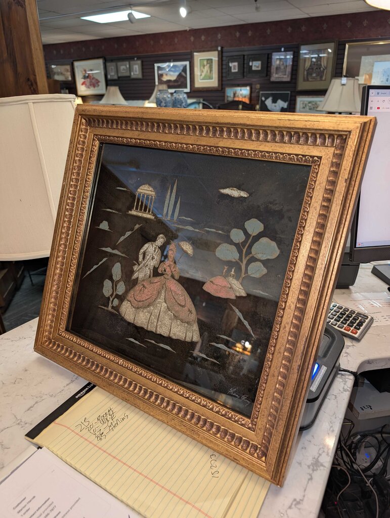 Custom Framed Etched Glass Art