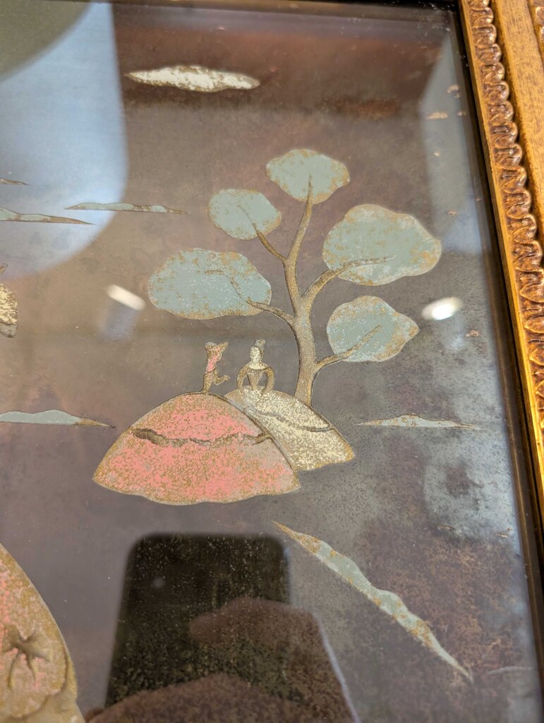 Custom Framed Etched Glass Art
