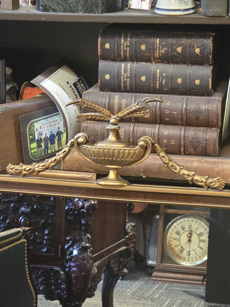 Vintage Regency Mirror w/ Urn & Swag Crest