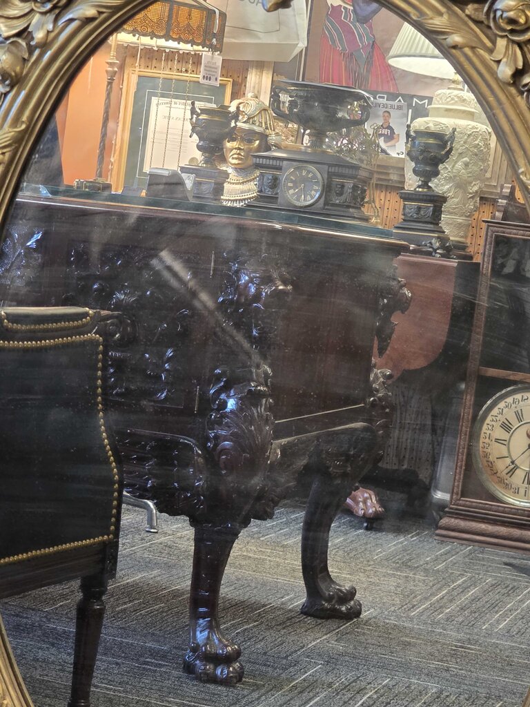 Large Victorian Rococo Revival Oval Mirror