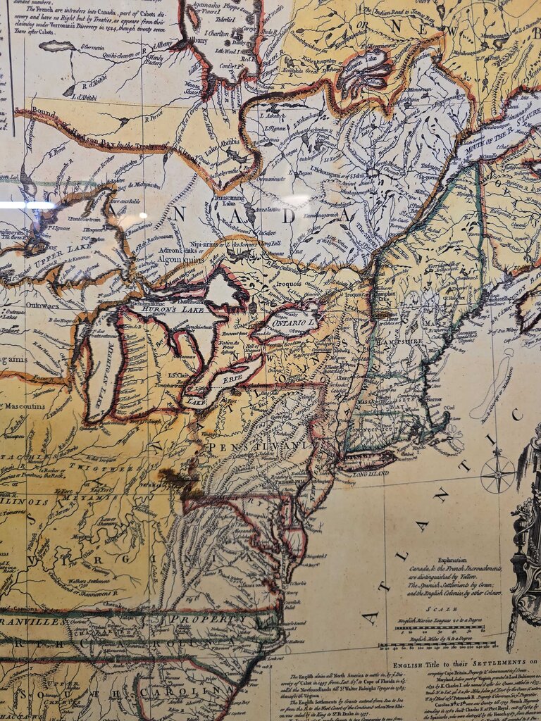 Framed Reproduction 1755 Jeffreys & D'Anville Map of North America