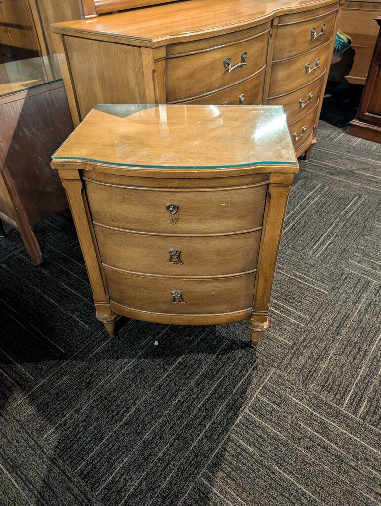 Vintage Three Drawer Nightstand