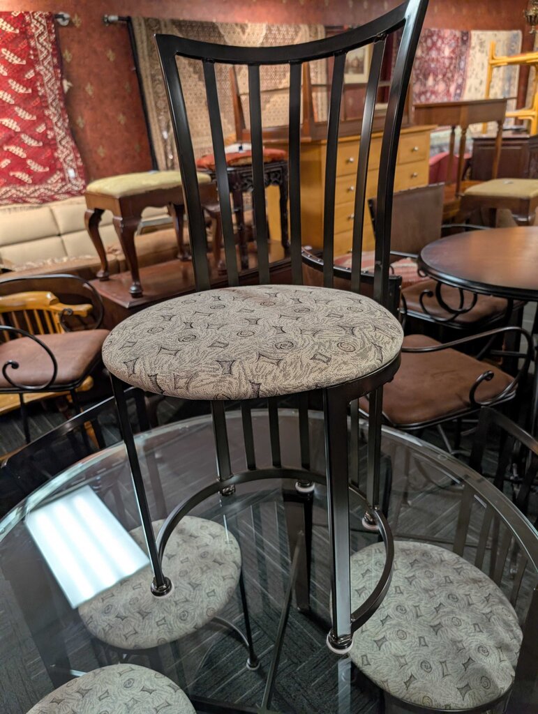 Contemporary Glass Top Table With Five Chairs By Johnston Casuals