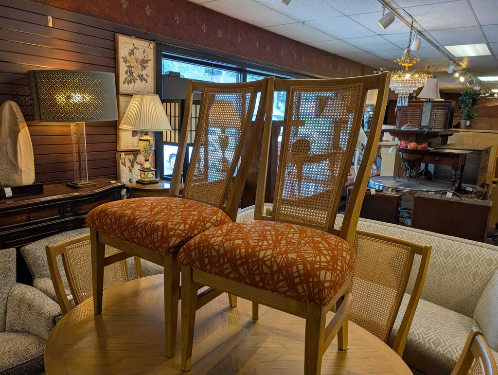 Vintage 1970s Lane Parquet Table With Six Chairs