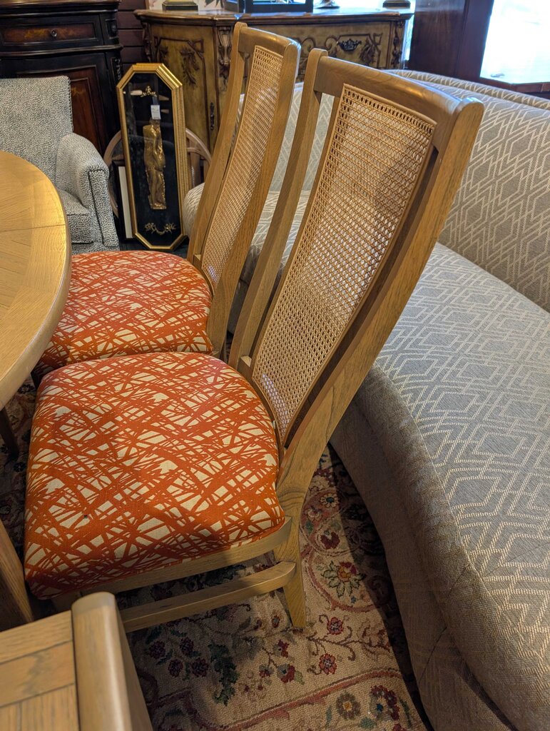 Vintage 1970s Lane Parquet Table With Six Chairs