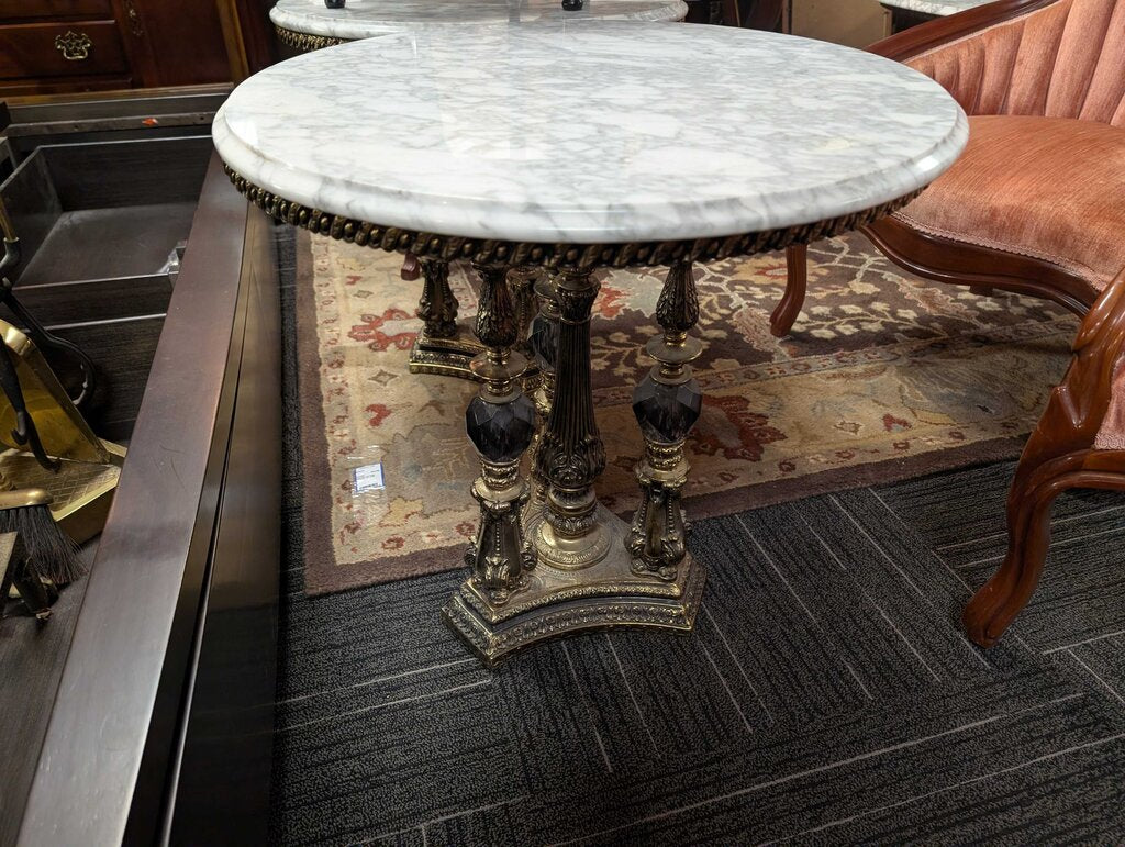 Vintage Marble Top Side Table