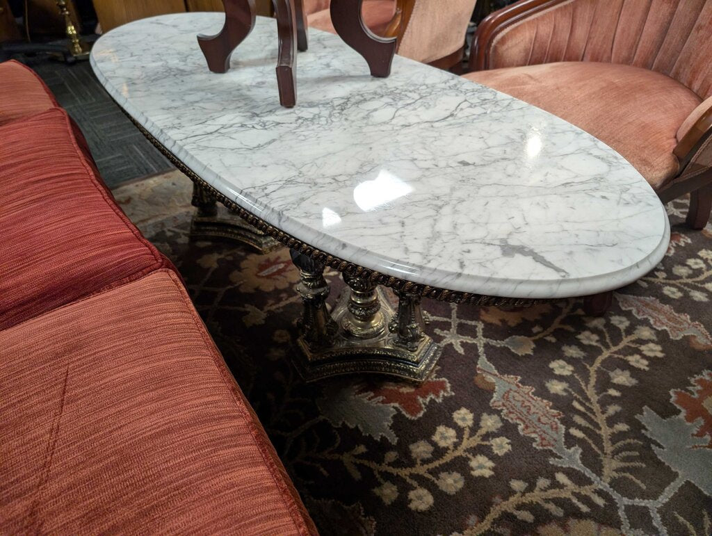 Vintage Marble Top Coffee Table