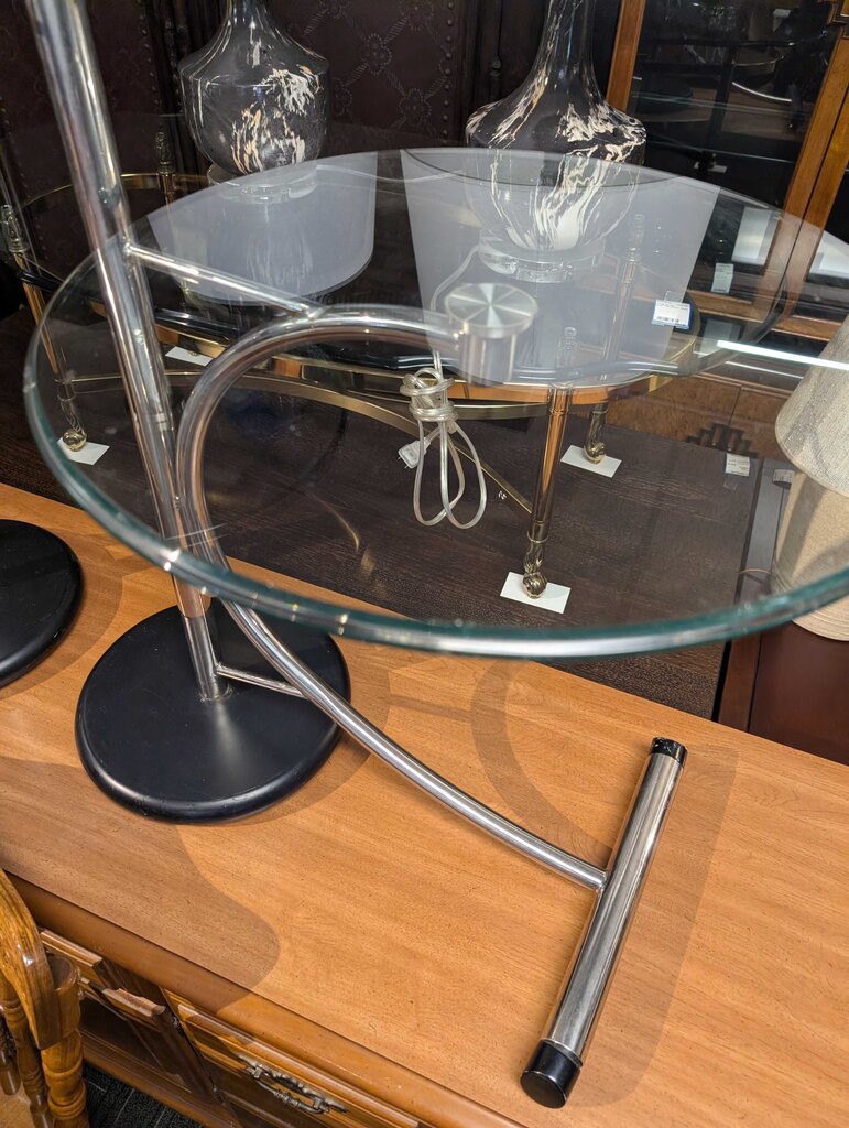 Contemporary Glass Top Side Table