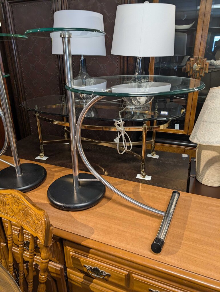 Contemporary Glass Top Side Table