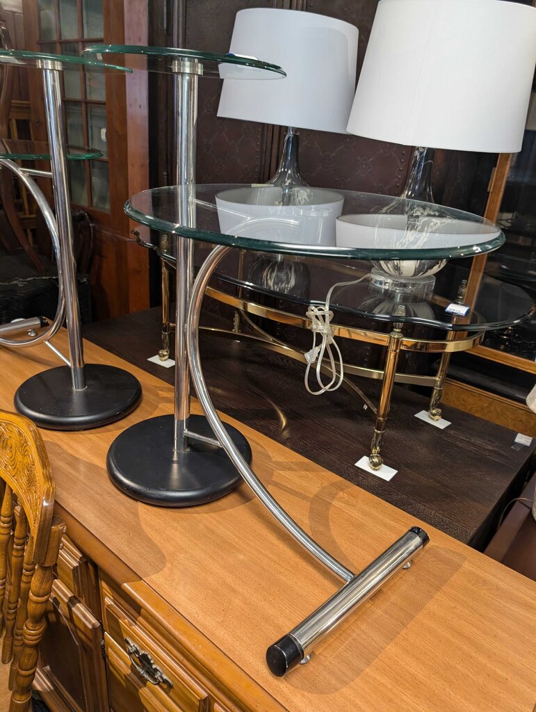 Contemporary Glass Top Side Table