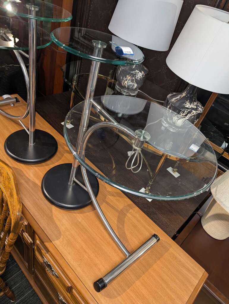 Contemporary Glass Top Side Table